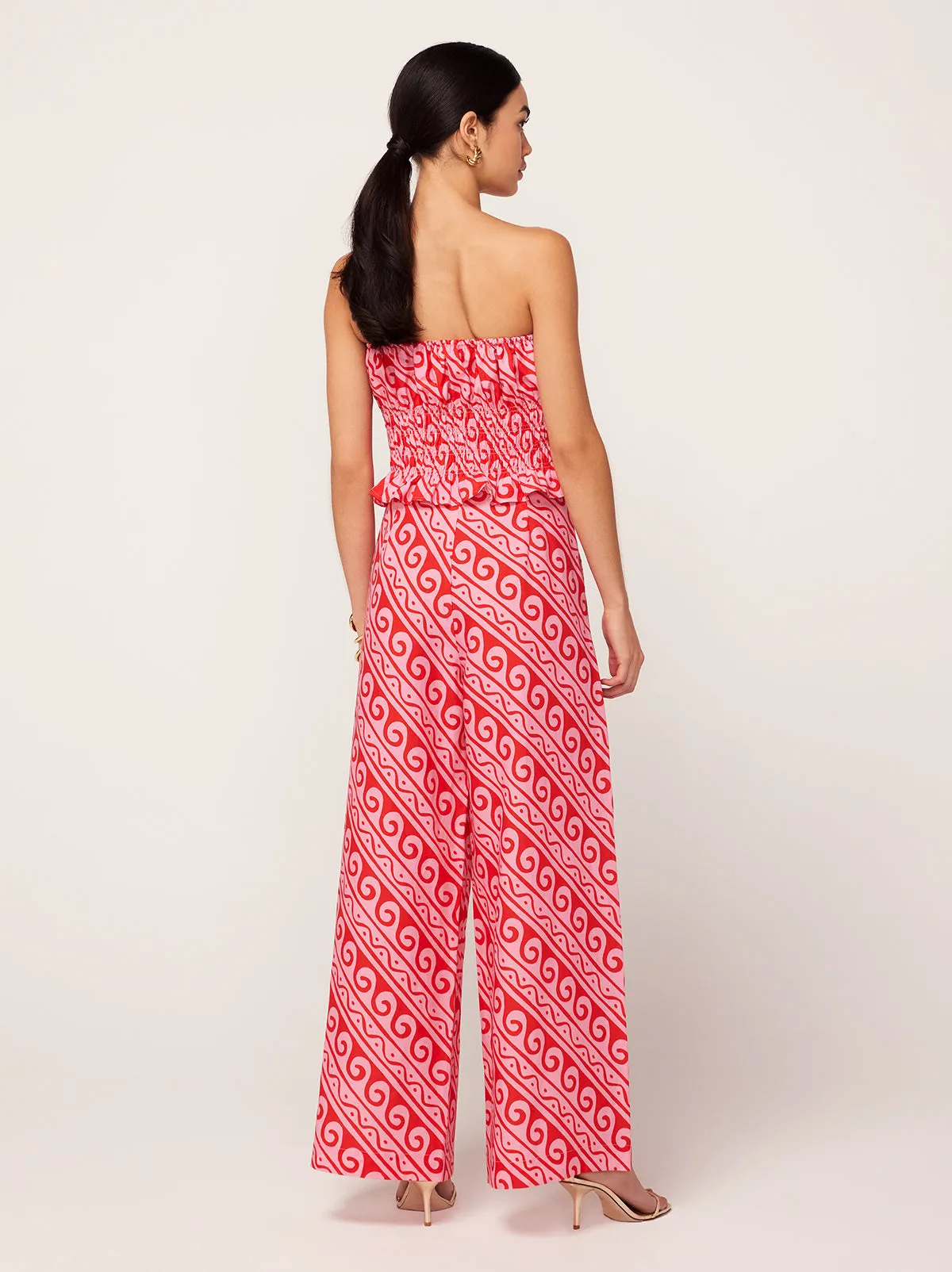 Cosima Pink Wave Print Trousers