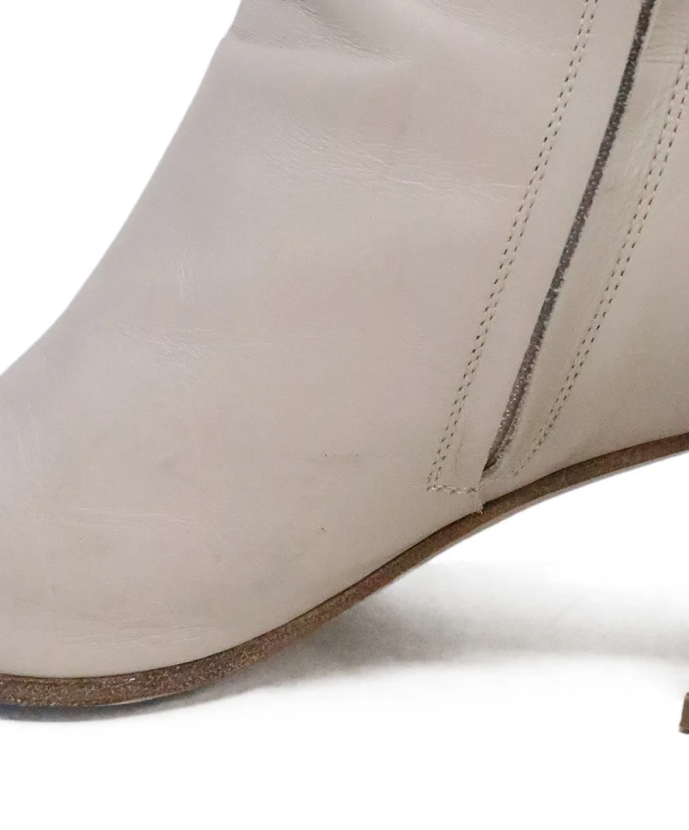 Gianvito Rossi Beige Leather Booties sz 7.5