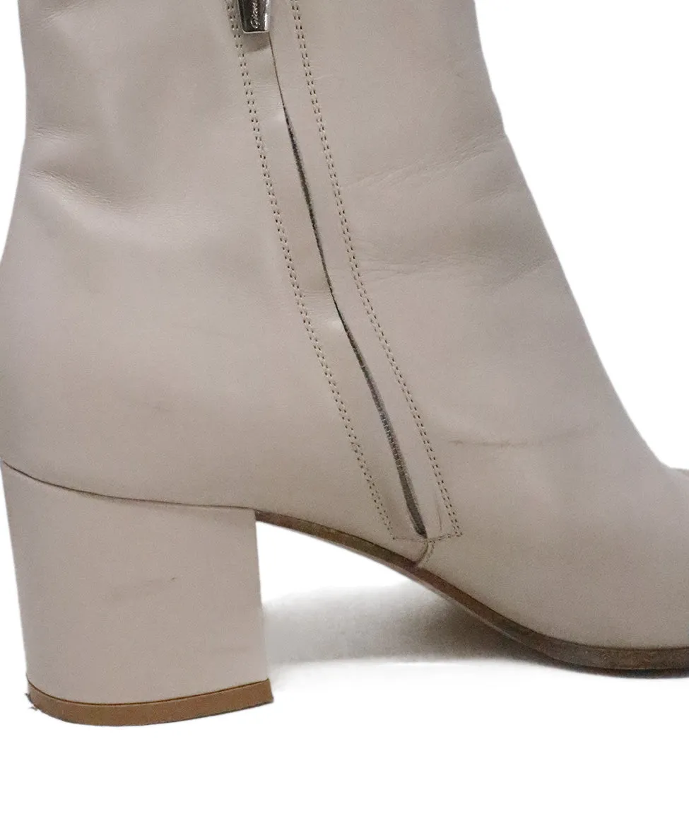Gianvito Rossi Beige Leather Booties sz 7.5