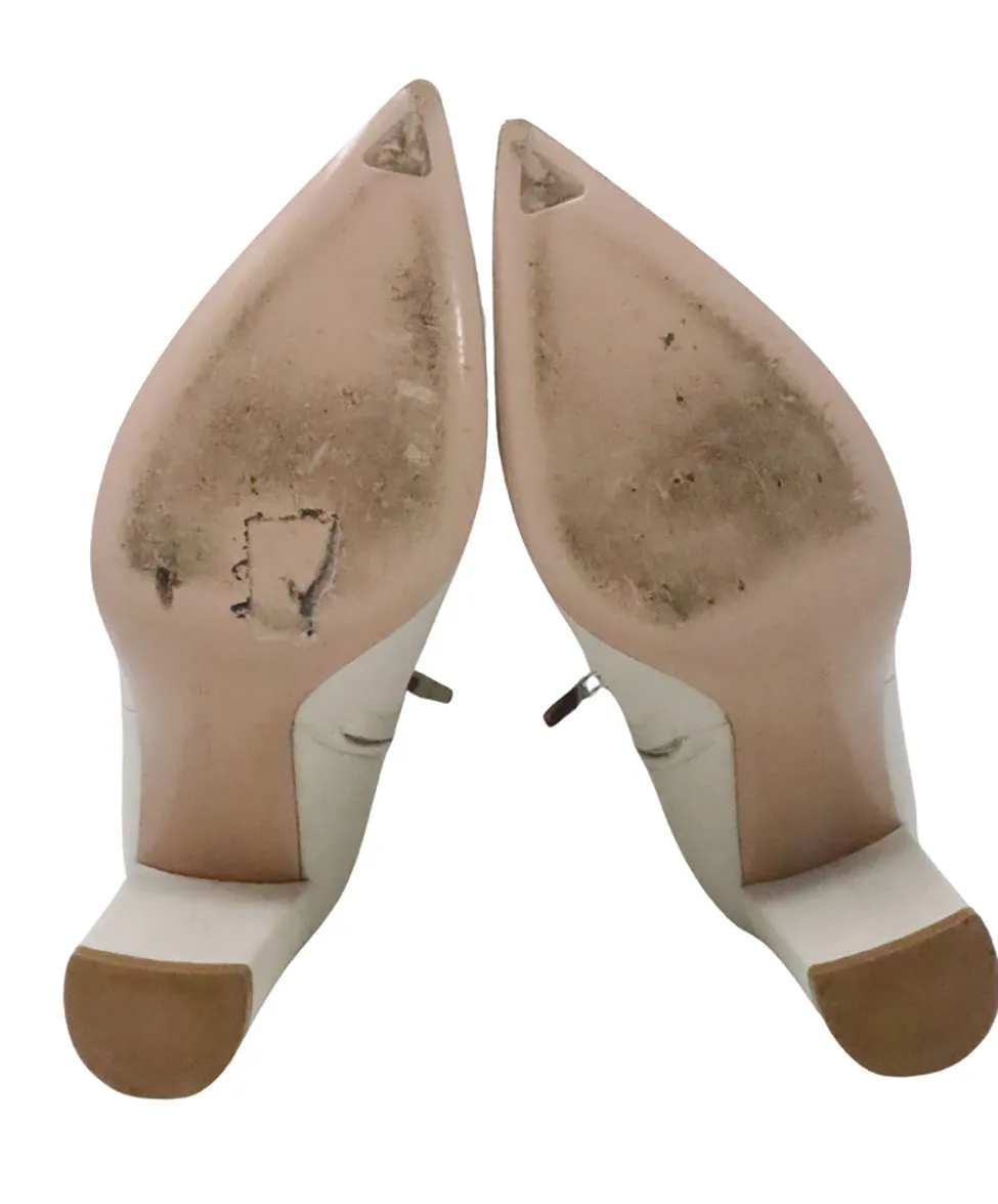 Gianvito Rossi White Leather Booties sz 7.5