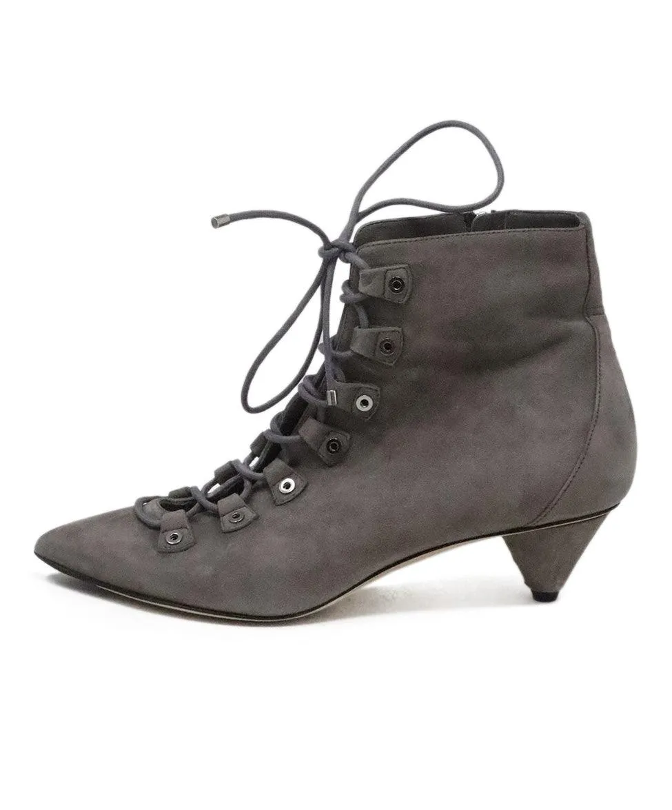 Jimmy Choo Grey Suede Lace Up Booties sz 8