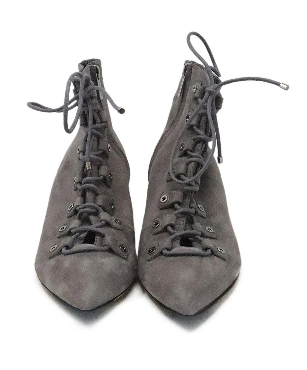 Jimmy Choo Grey Suede Lace Up Booties sz 8