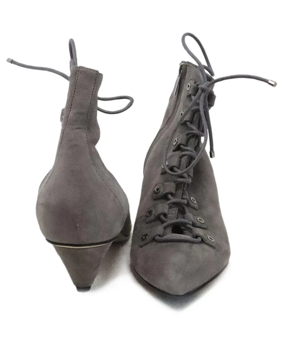 Jimmy Choo Grey Suede Lace Up Booties sz 8