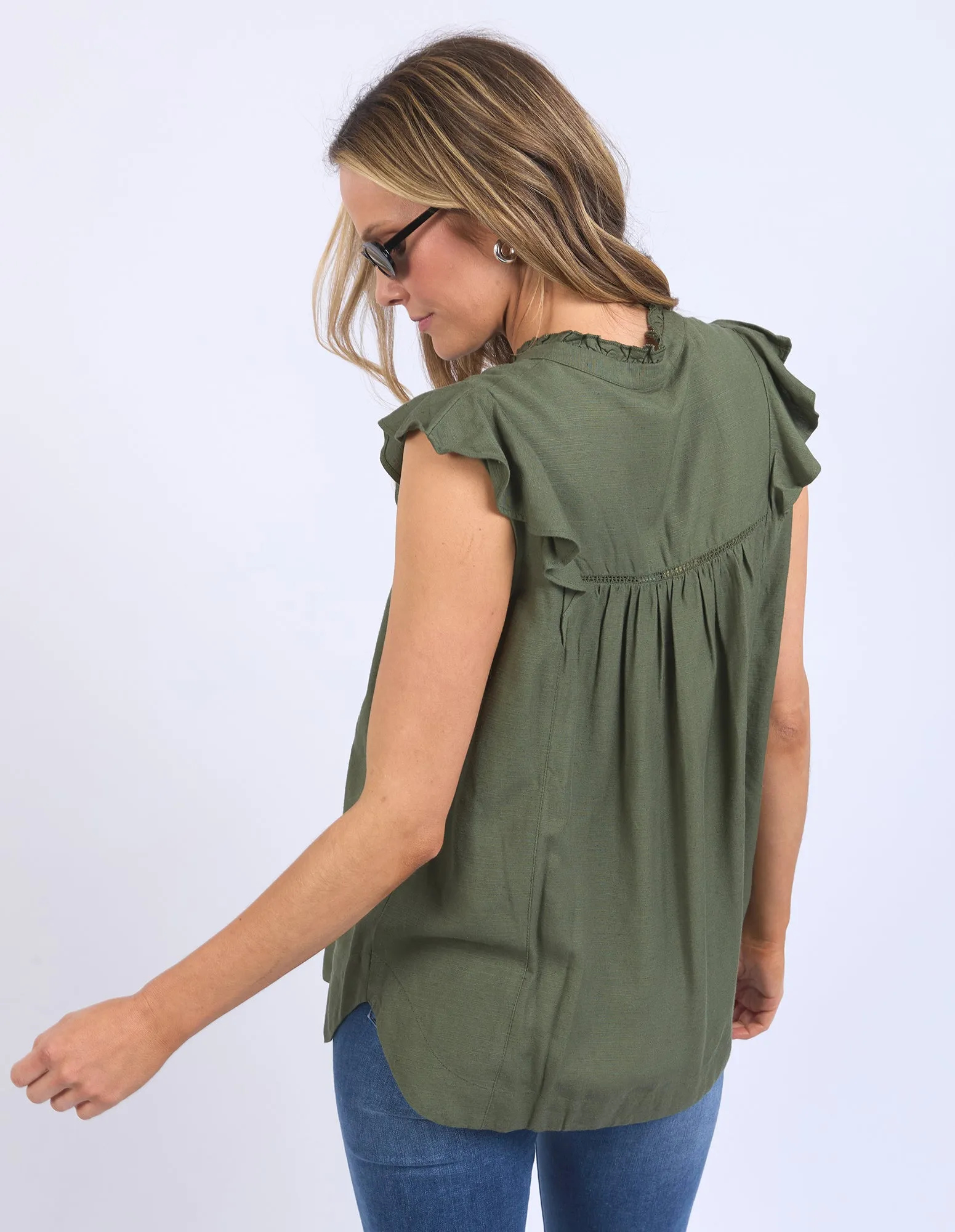 Market Lace Trim Blouse Clover