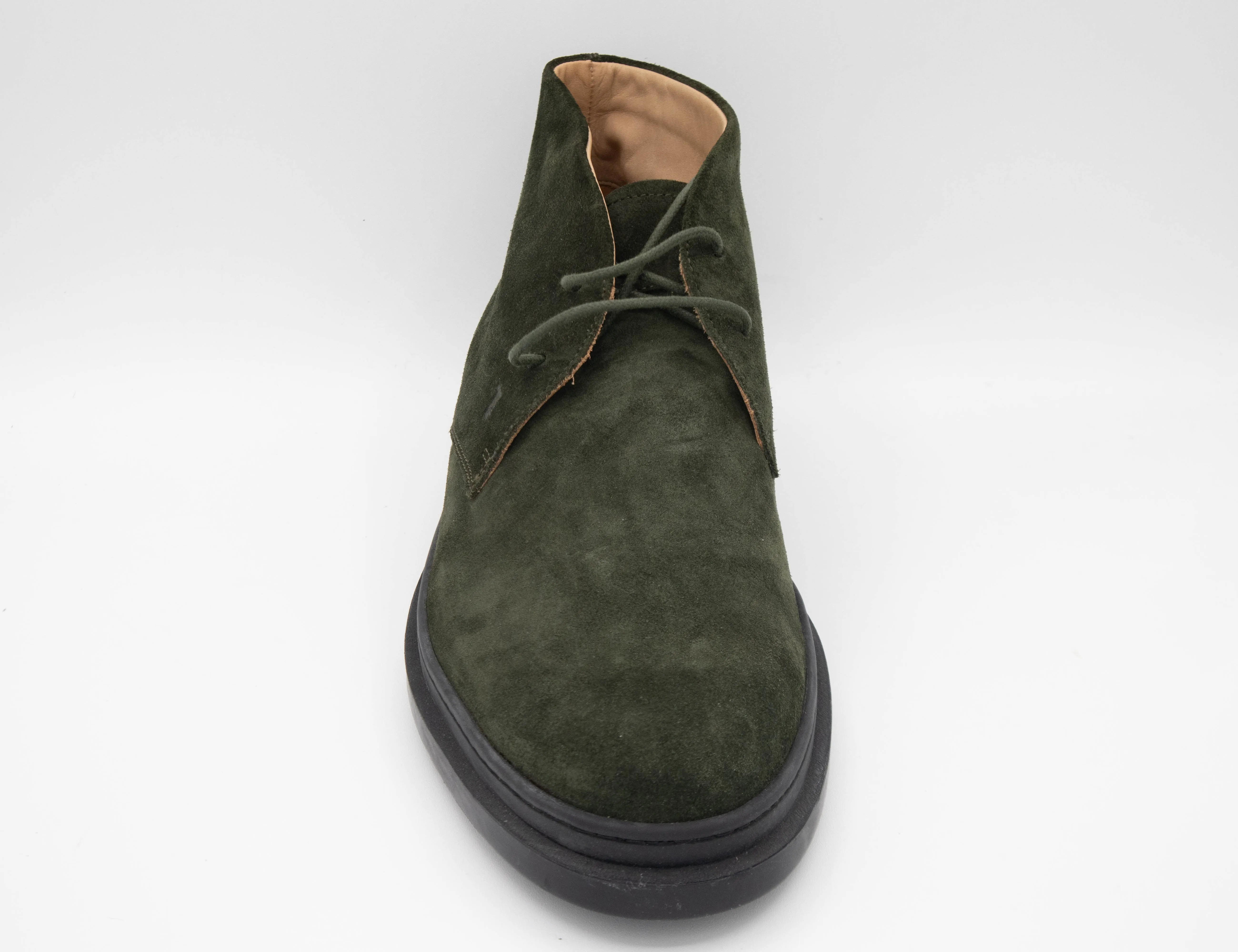 Tods Mens Suede Leather Ankle Boots in Dark Green
