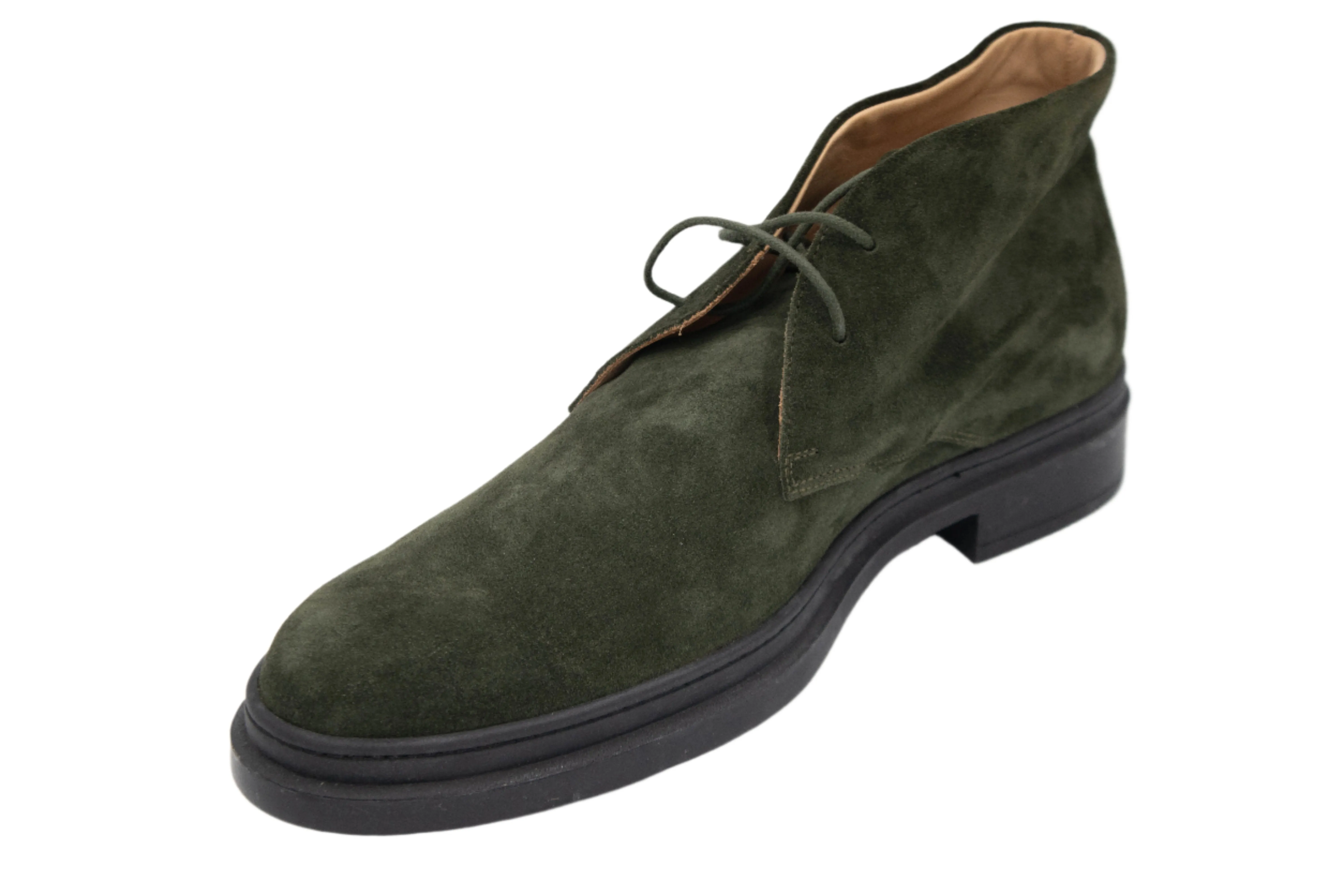 Tods Mens Suede Leather Ankle Boots in Dark Green